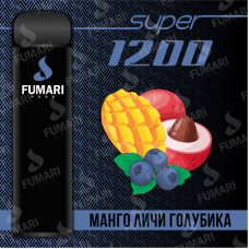 Fumari Pods Super 1200 Манго Личи Голубика Фумари электронная сигарета 